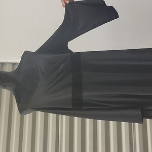 Peek aboo shoulder dress with velvet band